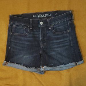 American Eagle Mid-Rise Midi Denim Shorts